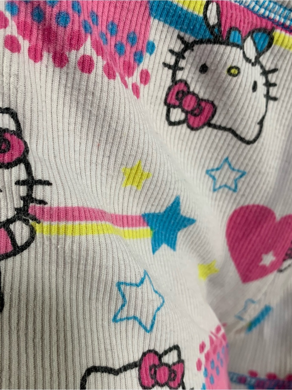 Hello Kitty Sanrio 2009 Ribbed Sleep Shorts Rainbow Heart Kawaii Lounge M - Picture 8 of 12